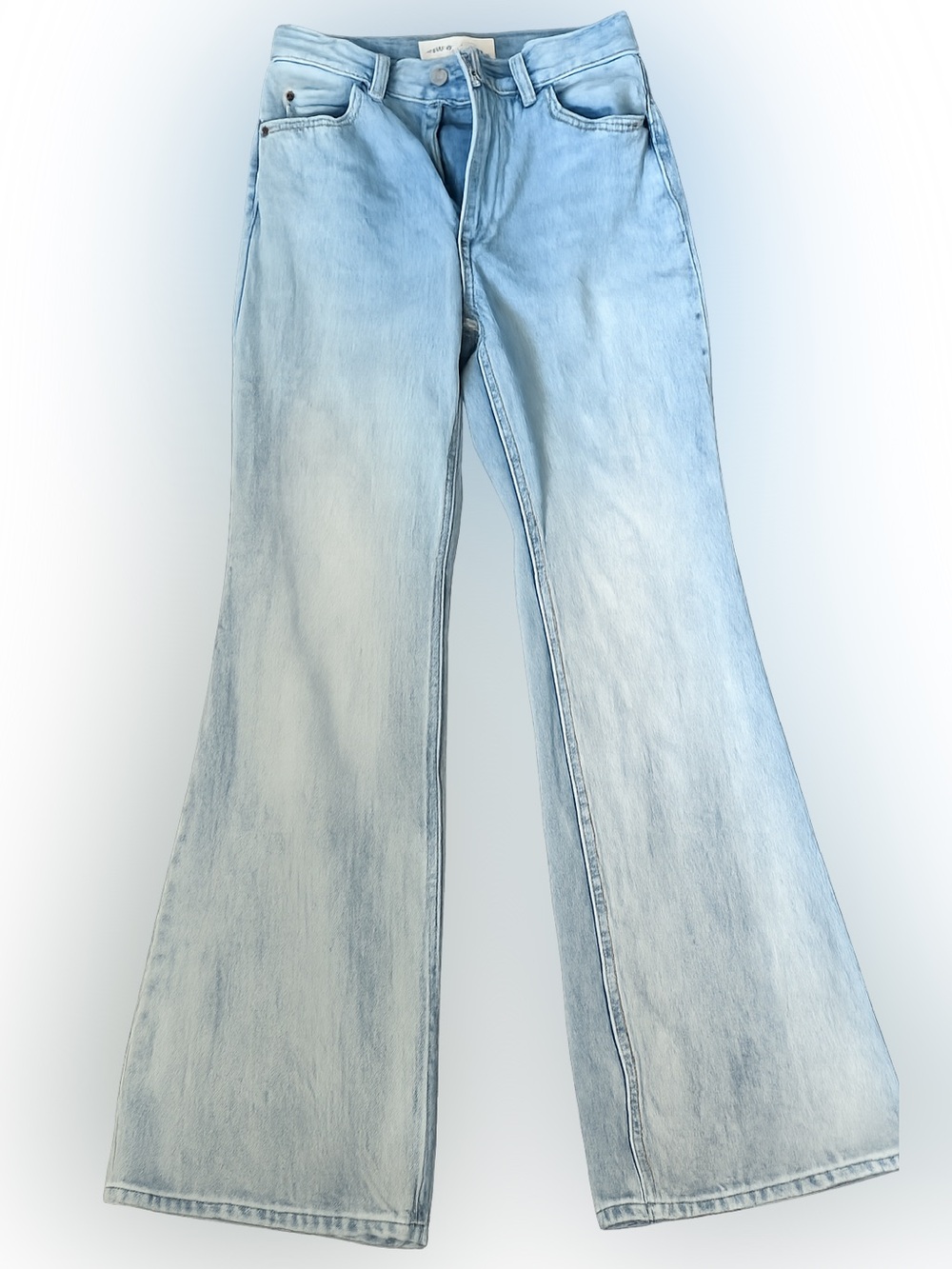 Denim Forum The Marlene ’60s High Flare Jeans 24 Light Wash Organic Cotton